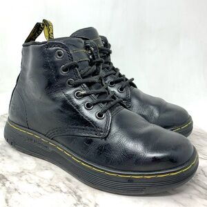 Dr. Martens Amwell SR Safety Shoe Black Leather Lace-Up Boots 6 Career Grunge